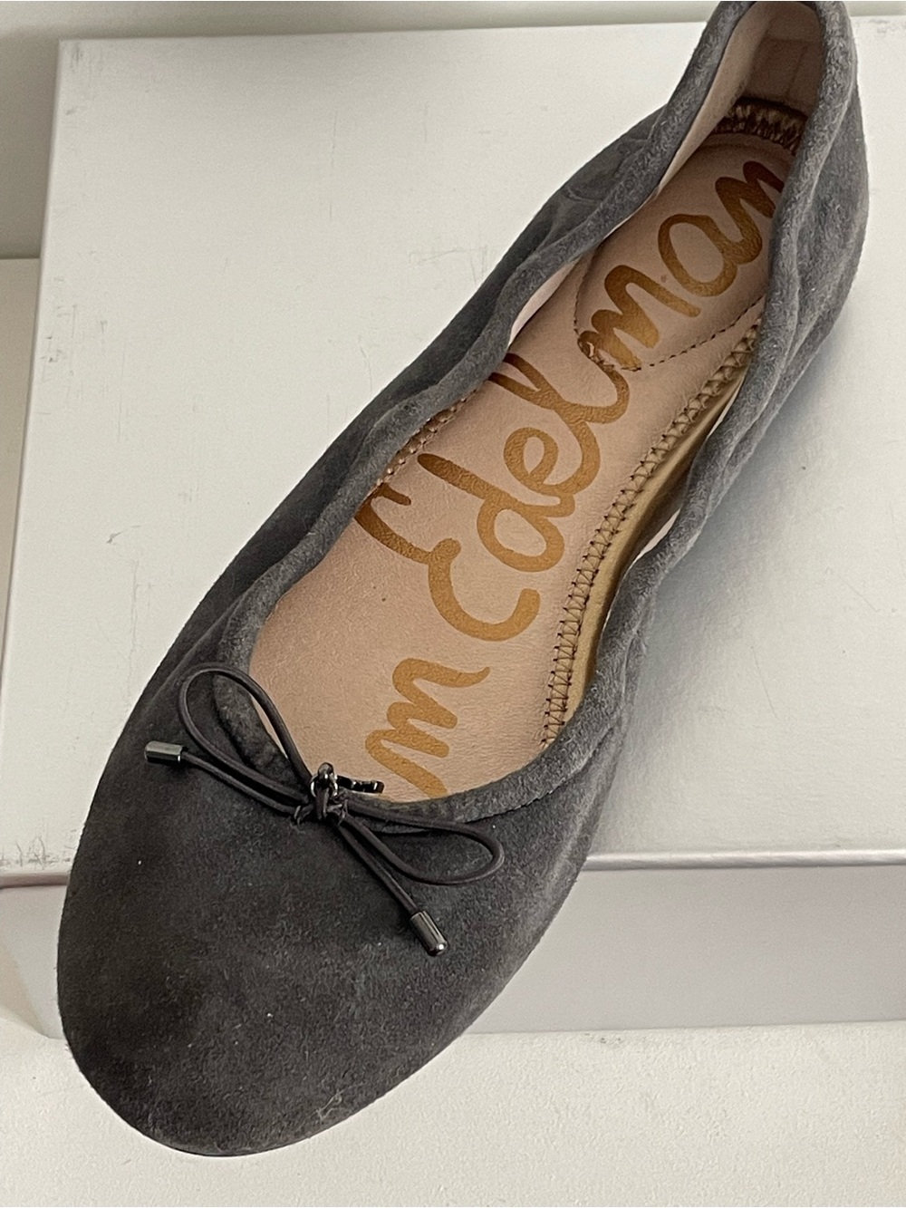 Sam Edelman Genuine Suede Leather Ballet Flats Grey 6.5M - Picture 4 of 5